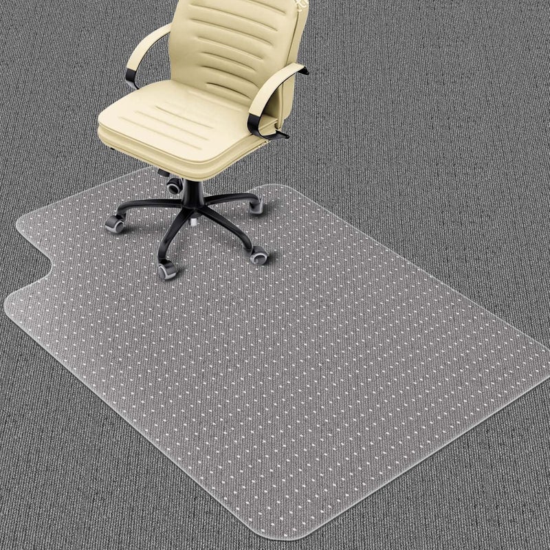 PHOUZIN Heavy Duty Office Chair Mat for Carpet Floors & Desk Mat for Carpeted Floors - Clear Floor Protector with Extended Lip | Slip-Resistant, Easy Glide 36"x48" for Low/Flat Pile - Home, Office & Gaming - Image 1